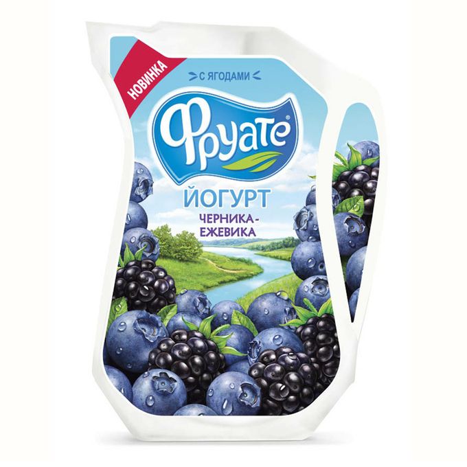 Йогурт питьевой 1,5% 250г черника ежевика Фруате