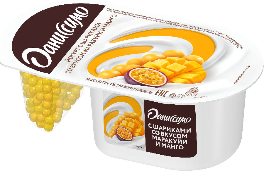 Йогурт Даниссимо Фантазия 6,9% манго/маракуйя 105г