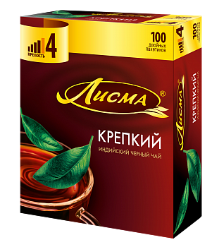 Чай Лисма Крепкий 100 пакетиков черный