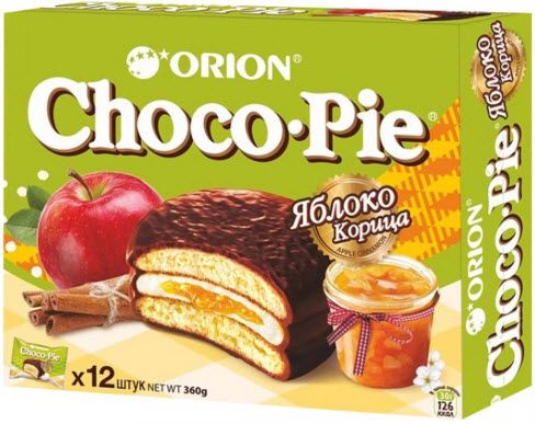 Пирожное Choco Pie яблоко/корица Orion 360г