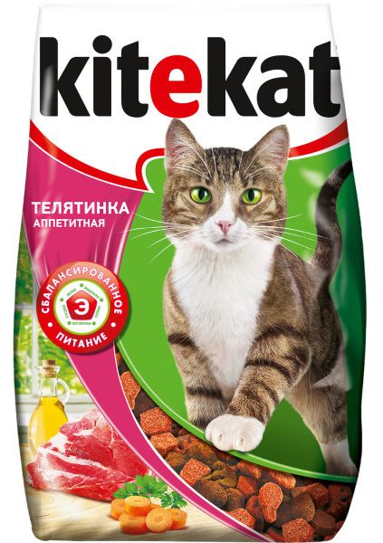 Корм для кошек Kitekat аппетитная телятинка 1,9кг