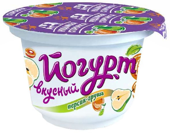 Йогурт Вкусный 6% персик-груша 180г 