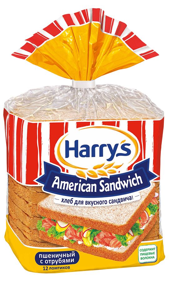 Хлеб для сендвичей с отрубями 515г Харрис         
