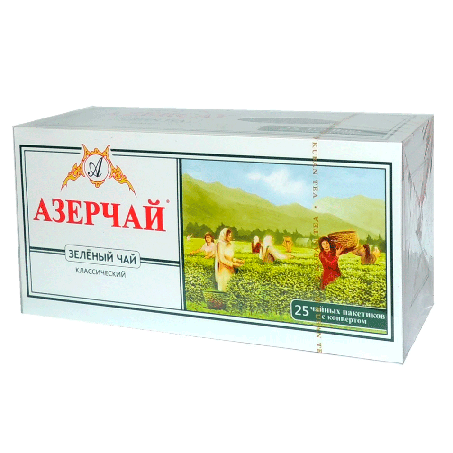 Чай Азерчай классический зеленый 25п