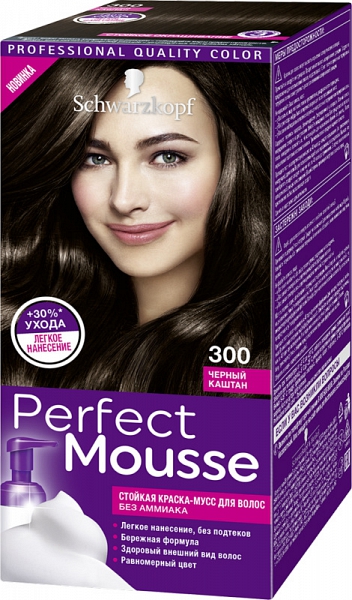 Краска для волос Perfect Mousse 300 Черный каштан