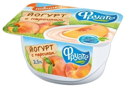 Йогурт 2,5% 125г персик Фруате
