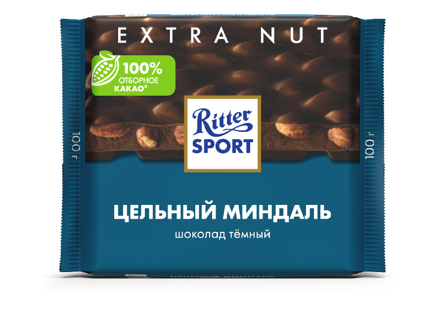 Шоколад Ritter Sport темный шоколад/цельный миндаль 100г