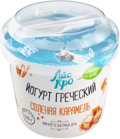 Йогурт греческий 3% соленая карамель АйсКро 125г