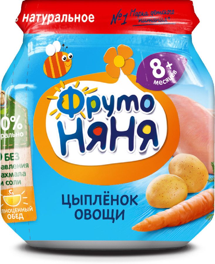 Пюре ФрутоНяня цыпленок/овощи 100г 