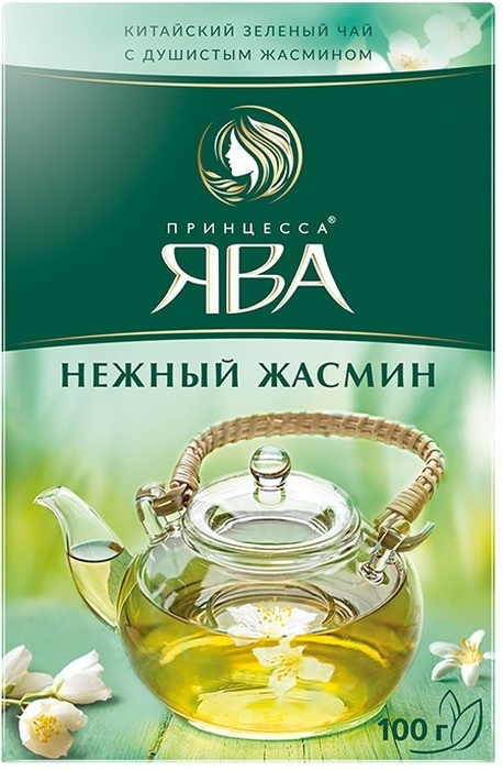 Чай Принцесса Ява жасминовый зеленый листовой 100г