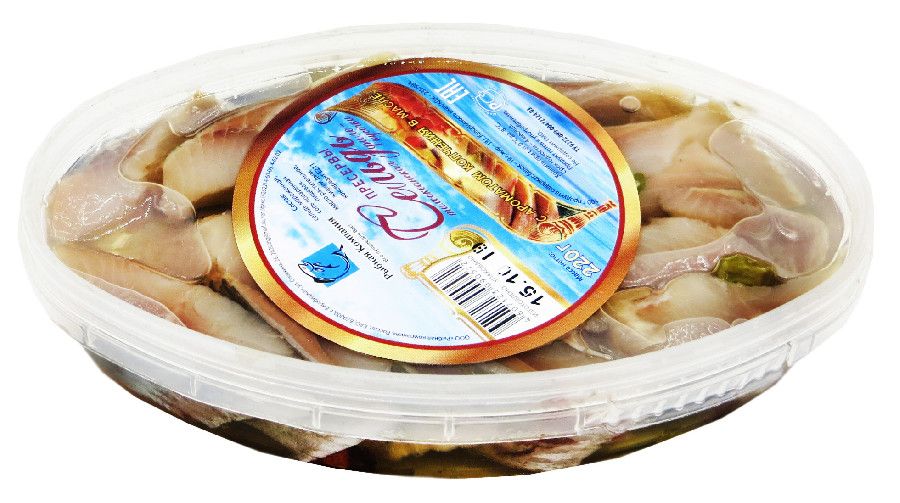 Сельдь филе-кусочки с ароматом копчения в масле Рыбная компания 220г 