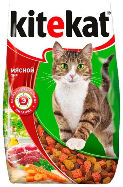 Сухой корм для кошек Kitekat мясной пир 1,9кг