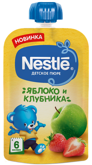 Пюре Nestle яблоко/клубника 90г 
