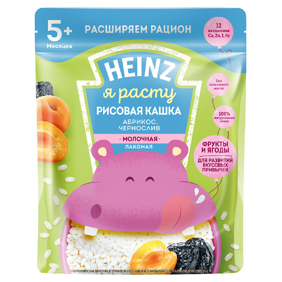 Каша Heinz молочная рисовая абрикос-чернослив 170г  