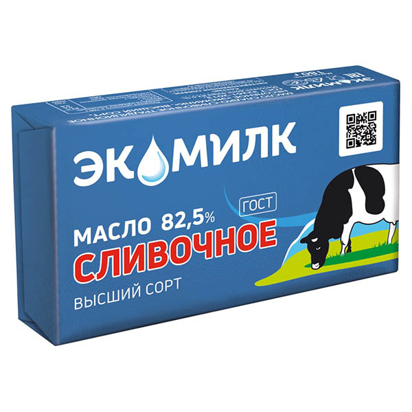 Масло Сливочное 82,5% 180г Экомилк