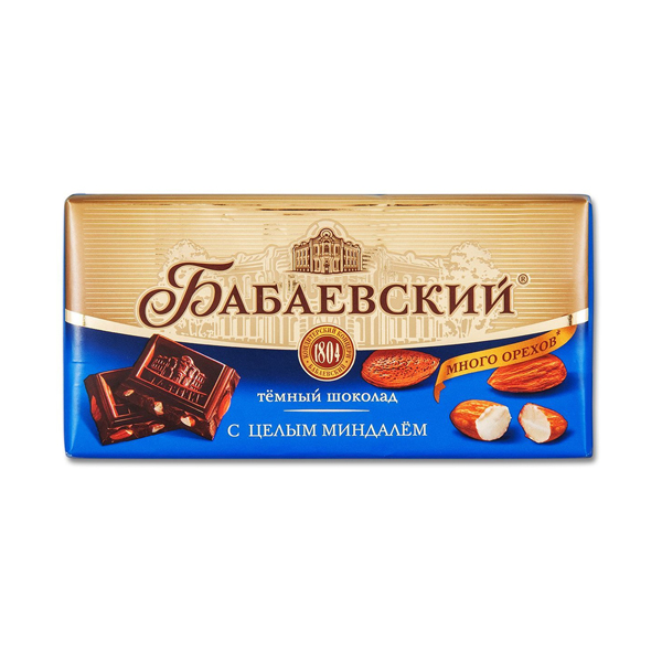 Шоколад горький Бабаевский с цельным миндалем 90г