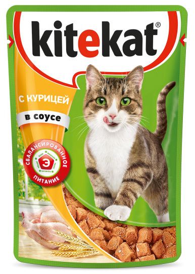 Корм для кошек Kitekat в соусе курица 85г 