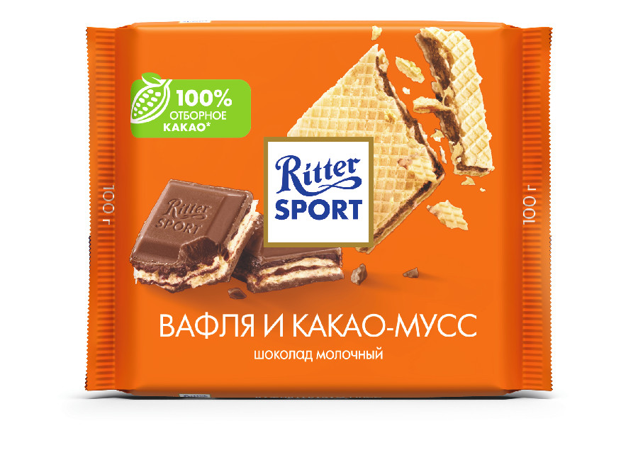 Шоколад Риттер Спорт вафля/какао-мусс 100г
