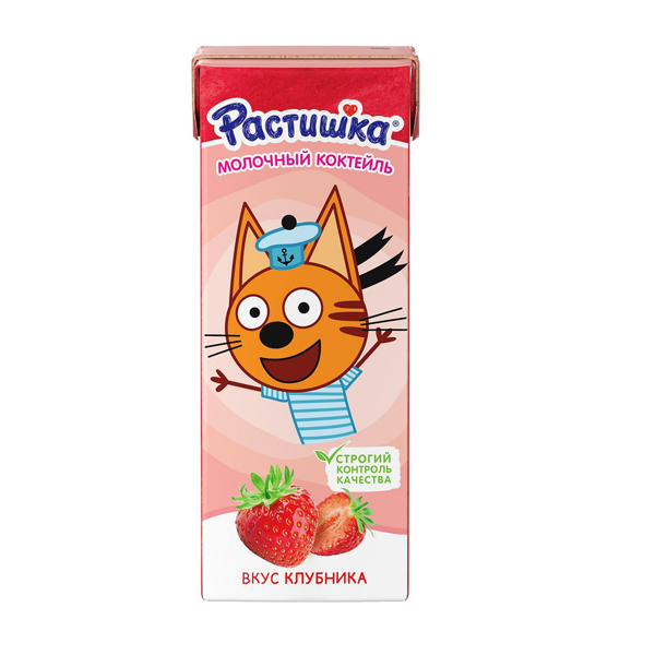 Коктейль молочный Растишка 2% клубника 210г