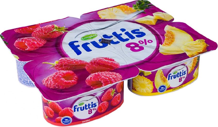 Продукт йогуртный Fruttis Суперэкстра Малина/Ананас-Дыня 8% 115г