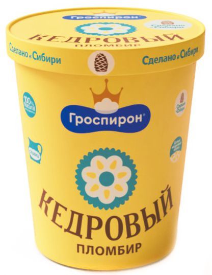 Мороженое пломбир Кедровый Гроспирон 410г