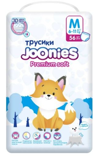 Трусики Joonies Premium Soft M 6-11кг 56шт