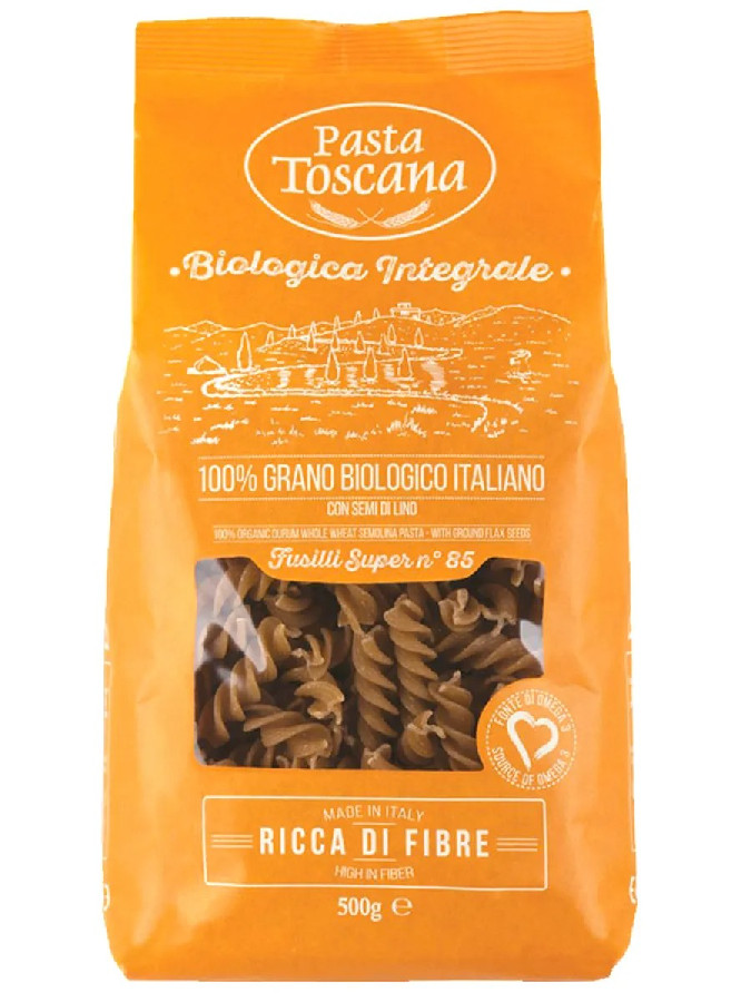 Макаронные изделия фузилли с льняной мукой Pasta Toscana 500г