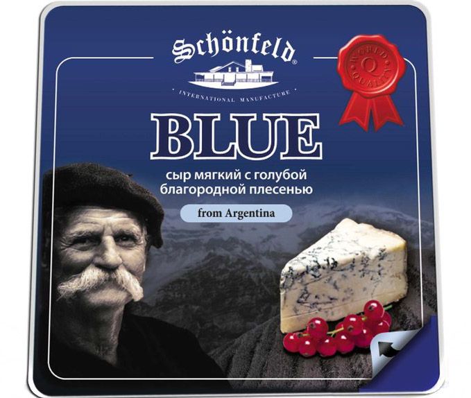Сыр с голубой плесенью Блю 54% 100г Шонфилд 