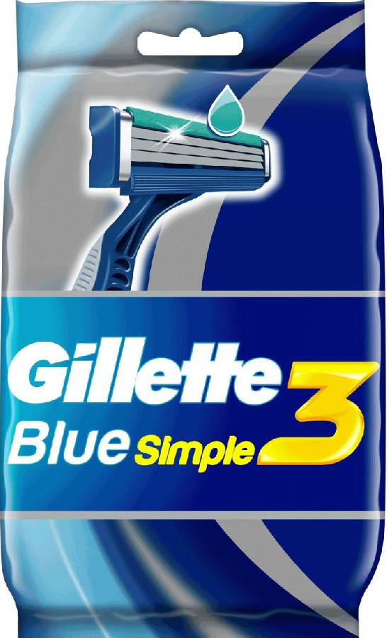 Станки для бритья Gillette Blue Simple 3 одноразовые 4шт