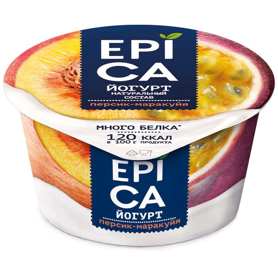 Йогурт Эпика 4,8% персик-маракуйя 130г
