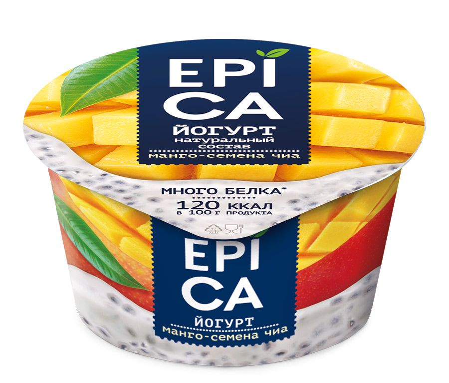Йогурт 5% 130г манго/семена чиа EPICA