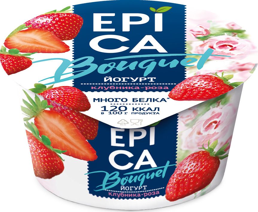 Йогурт Эпика Букет клубника и роза 4,8% 130г