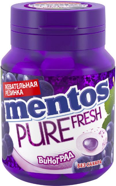 Резинка жевательная Mentos PURE FRESH виноград 54г