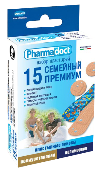 Пластырь Pharmadoct Семейный премиум 15шт 