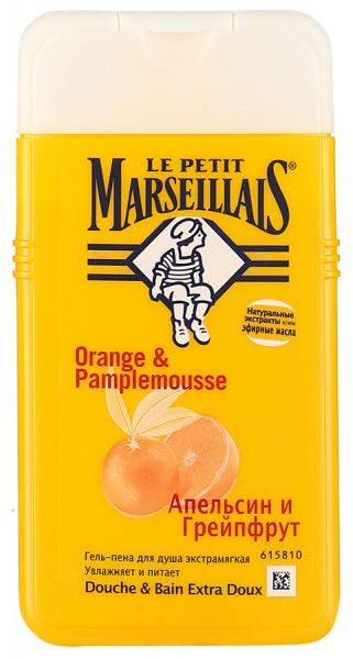 Гель-пена для душа Le Petit Marseillais Грейпфрут и апельсин 250мл