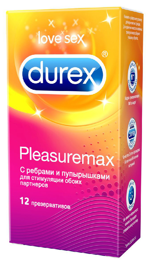 Презервативы Durex Pleasuremax Рельефная/Точечная структура 12шт 