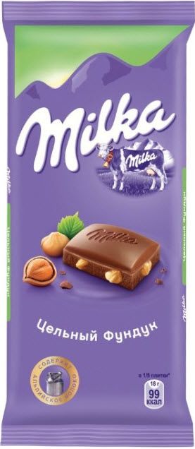 Шоколад молочный Milka с фундуком 85г