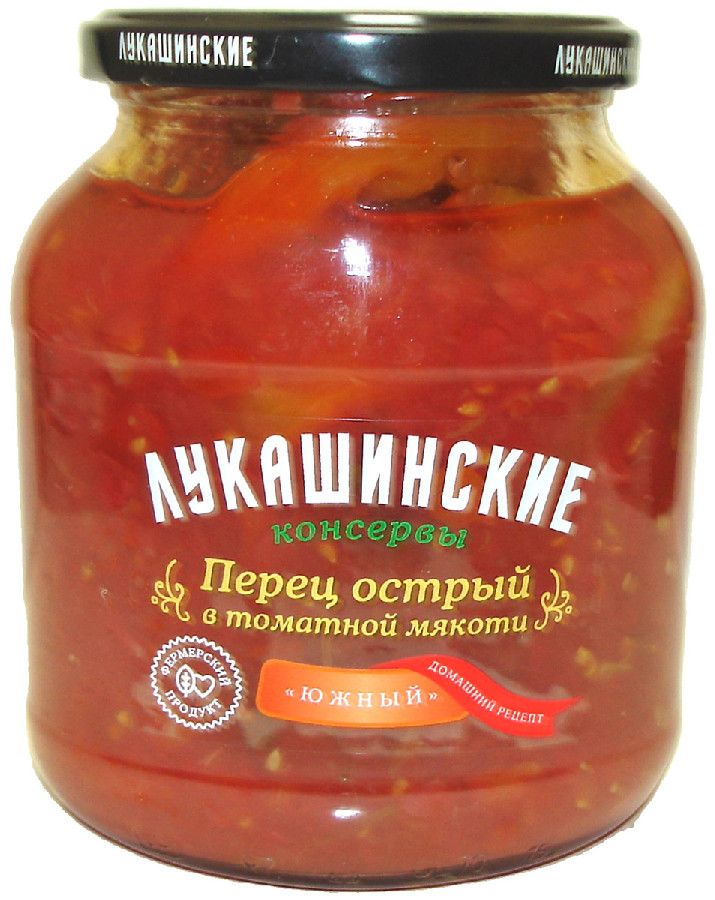 Перец острый в томатной мякоти Лукашинские 670г   