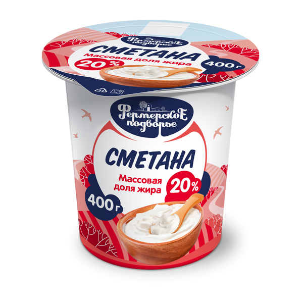 Сметана Фермерское подворье 20% 400г 
