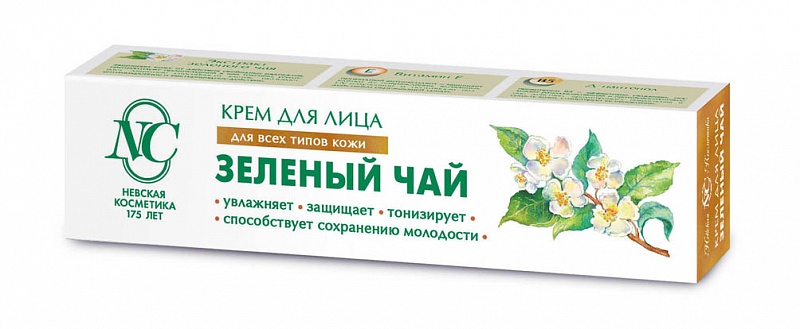 Крем для лица Невская Косметика Зеленый чай для всех типов кожи 40мл