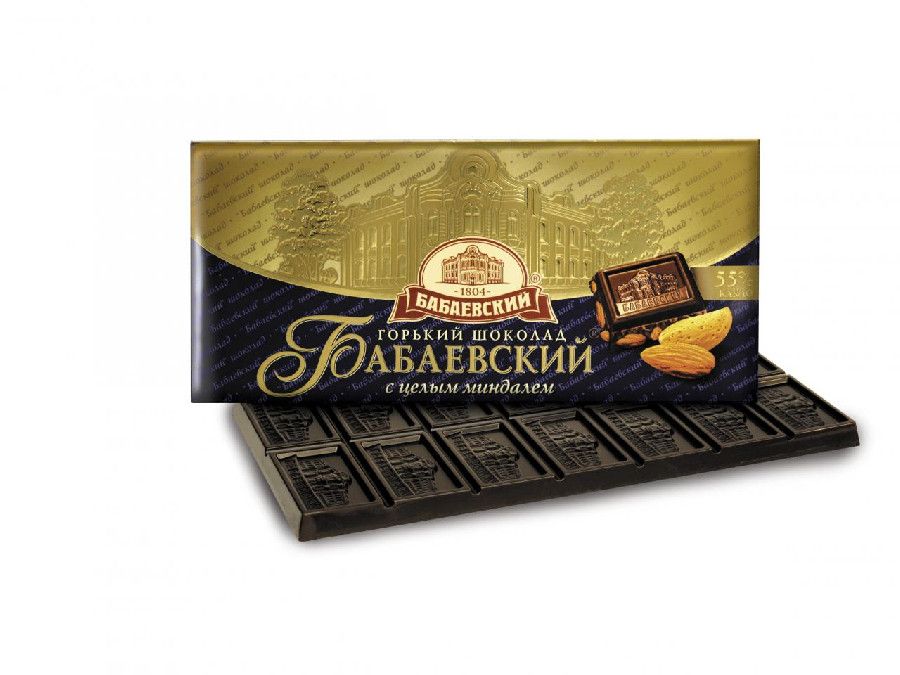 Шоколад горький с цельным миндалем 200г Бабаевский