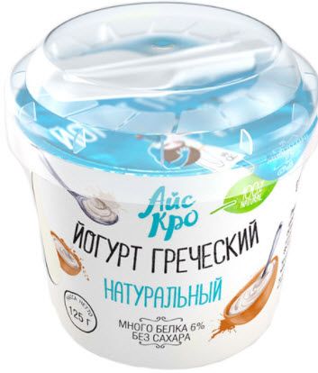 Йогурт греческий 3% натуральный АйсКро 125г