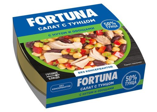 Салат с тунцом/нут/овощи Fortuna 160г