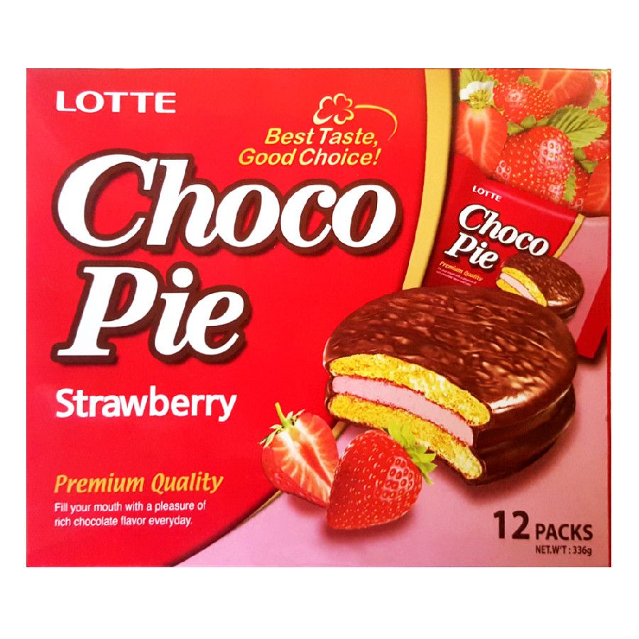 Бисквит Choco Pie клубничный 12шт Lotte