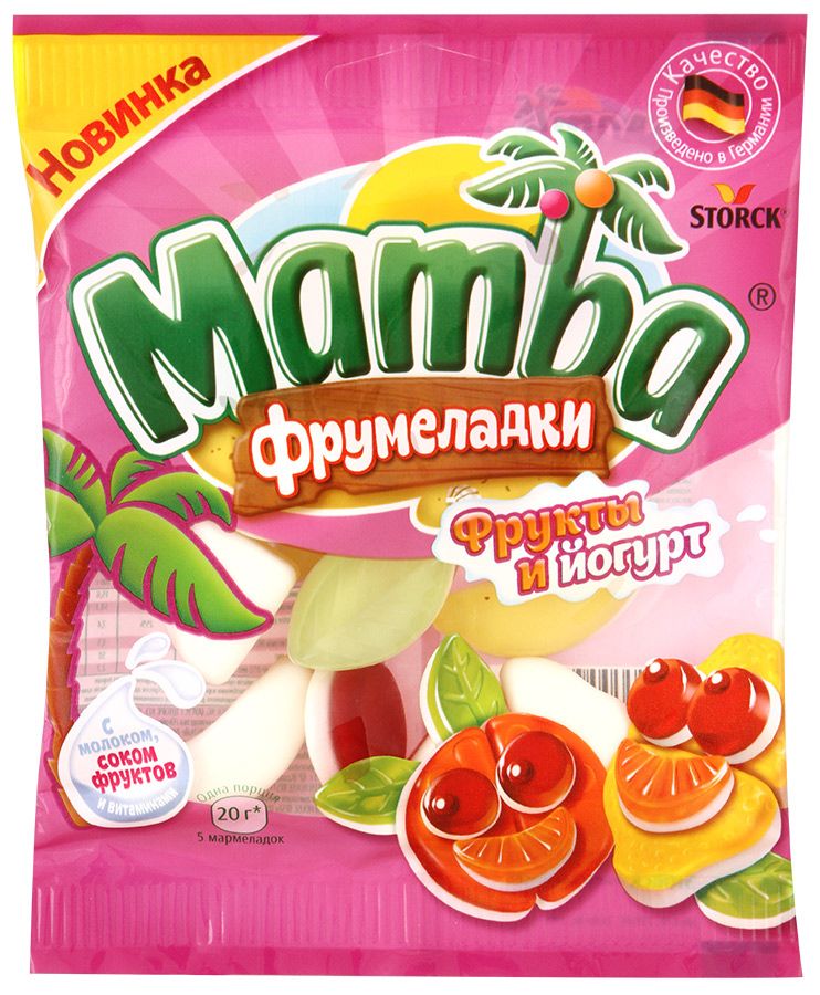Мармелад жевательный Мамба Фрукты и йогурт 72г Шторк