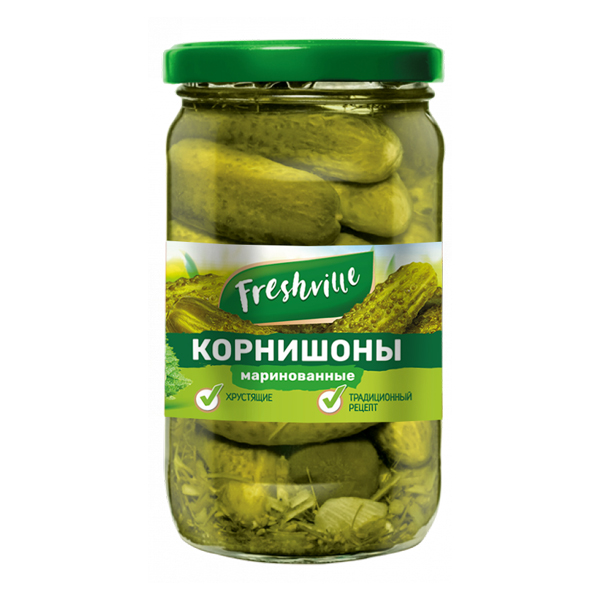 Корнишоны маринованные Freshville 370мл