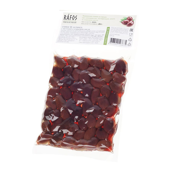 Оливки каламата Rafos Oliveira 200г д/п
