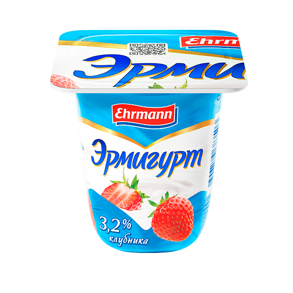Йогурт Эрмигурт 3,2% клубника 100г     