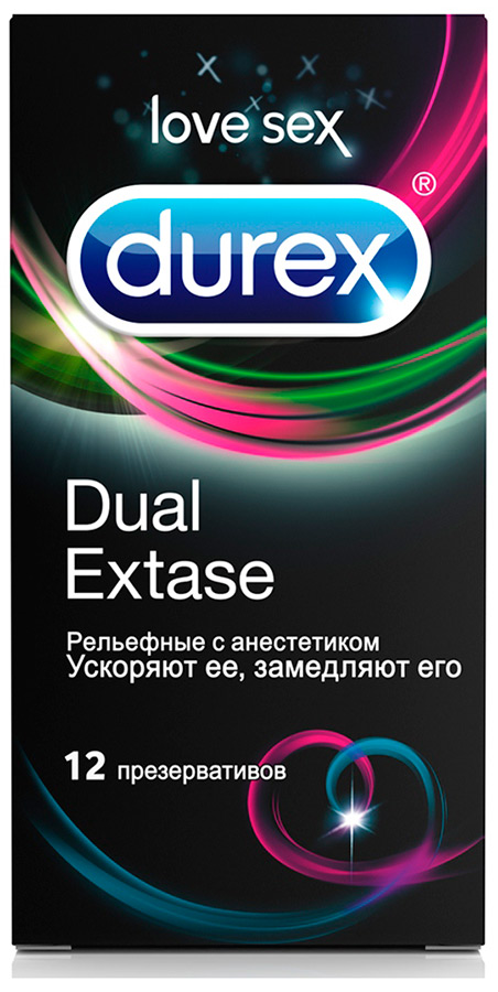 Презервативы Durex Dual Extase Рельефные 12шт 