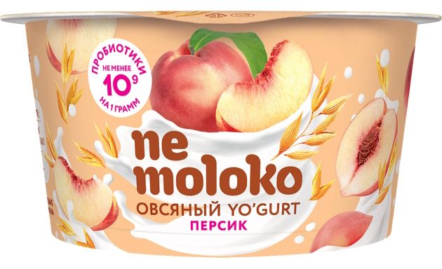 Продукт овсяный YO'GURT Nemoloko персик 130г 